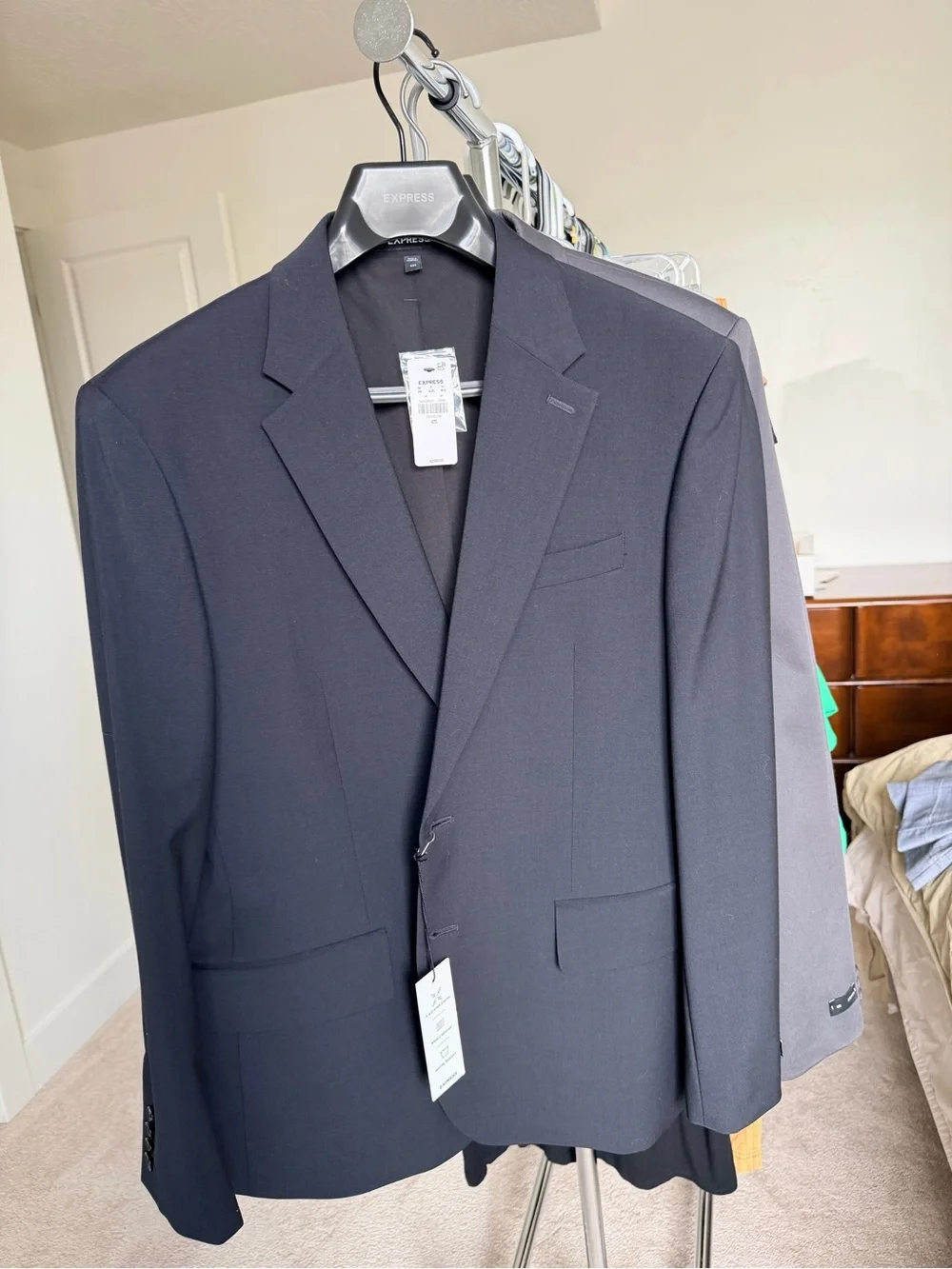 Express Men's Black Blazer - Classic Single-Breasted Suit Jacket